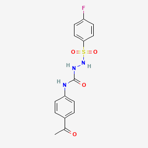 molecular formula C15H14FN3O4S B4121675 N-(4-acetylphenyl)-2-[(4-fluorophenyl)sulfonyl]hydrazinecarboxamide 