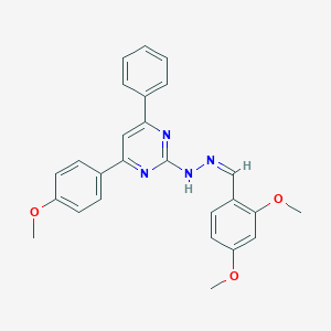 molecular formula C26H24N4O3 B412169 2,4-Dimethoxybenzaldehyde [4-(4-methoxyphenyl)-6-phenyl-2-pyrimidinyl]hydrazone 