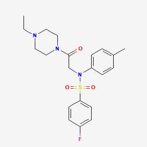 N-[2-(4-ethyl-1-piperazinyl)-2-oxoethyl]-4-fluoro-N-(4-methylphenyl)benzenesulfonamide