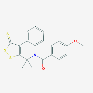 molecular formula C20H17NO2S3 B412171 5-(4-methoxybenzoyl)-4,4-dimethyl-4,5-dihydro-1H-[1,2]dithiolo[3,4-c]quinoline-1-thione CAS No. 299970-35-7