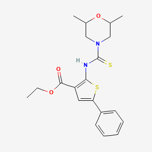 Ethyl 2-{[(2,6-dimethylmorpholin-4-yl)carbonothioyl]amino}-5-phenylthiophene-3-carboxylate