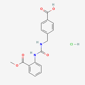 4-[[(2-Methoxycarbonylphenyl)carbamoylamino]methyl]benzoic acid;hydrochloride