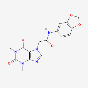 N-(2H-1,3-BENZODIOXOL-5-YL)-2-(1,3-DIMETHYL-2,6-DIOXO-2,3,6,7-TETRAHYDRO-1H-PURIN-7-YL)ACETAMIDE