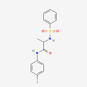 molecular formula C15H15IN2O3S B4121771 N~1~-(4-iodophenyl)-N~2~-(phenylsulfonyl)alaninamide 