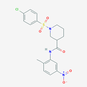 1-(4-chlorophenyl)sulfonyl-N-(2-methyl-5-nitrophenyl)piperidine-3-carboxamide