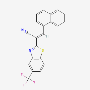 molecular formula C21H11F3N2S B4121788 (E)-3-naphthalen-1-yl-2-[5-(trifluoromethyl)-1,3-benzothiazol-2-yl]prop-2-enenitrile 