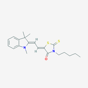 molecular formula C21H26N2OS2 B412179 3-pentyl-2-thioxo-5-[2-(1,3,3-trimethyl-1,3-dihydro-2H-indol-2-ylidene)ethylidene]-1,3-thiazolidin-4-one 