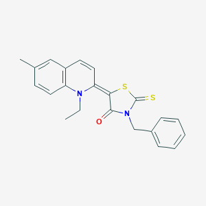 molecular formula C22H20N2OS2 B412180 3-benzyl-5-(1-ethyl-6-methyl-2(1H)-quinolinylidene)-2-thioxo-1,3-thiazolidin-4-one 