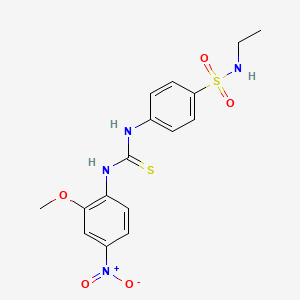 molecular formula C16H18N4O5S2 B4121836 N-ethyl-4-({[(2-methoxy-4-nitrophenyl)amino]carbonothioyl}amino)benzenesulfonamide 