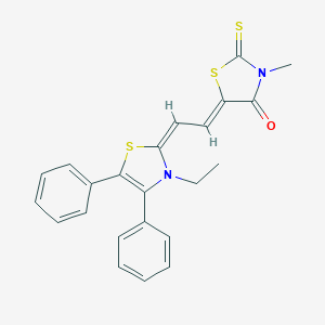 5-[2-(3-ethyl-4,5-diphenyl-1,3-thiazol-2(3H)-ylidene)ethylidene]-3-methyl-2-thioxo-1,3-thiazolidin-4-one