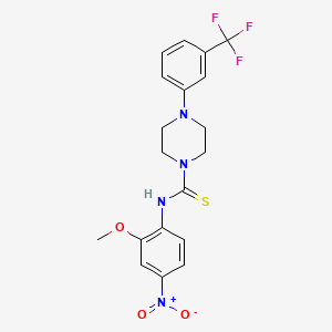 molecular formula C19H19F3N4O3S B4121850 N-(2-methoxy-4-nitrophenyl)-4-[3-(trifluoromethyl)phenyl]-1-piperazinecarbothioamide 