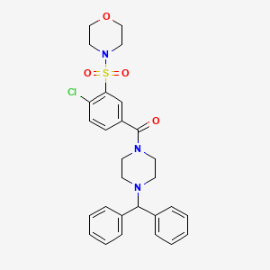 4-[(2-chloro-5-{[4-(diphenylmethyl)-1-piperazinyl]carbonyl}phenyl)sulfonyl]morpholine