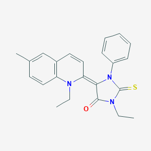 3-ethyl-5-(1-ethyl-6-methyl-2(1H)-quinolinylidene)-1-phenyl-2-thioxo-4-imidazolidinone