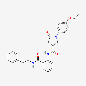 molecular formula C28H29N3O4 B4121882 1-(4-ethoxyphenyl)-5-oxo-N-(2-{[(2-phenylethyl)amino]carbonyl}phenyl)-3-pyrrolidinecarboxamide 