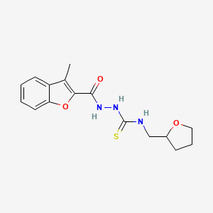 2-[(3-methyl-1-benzofuran-2-yl)carbonyl]-N-(tetrahydro-2-furanylmethyl)hydrazinecarbothioamide