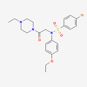 molecular formula C22H28BrN3O4S B4121926 4-bromo-N-(4-ethoxyphenyl)-N-[2-(4-ethyl-1-piperazinyl)-2-oxoethyl]benzenesulfonamide 