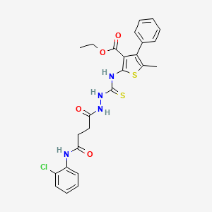 ethyl 2-{[(2-{4-[(2-chlorophenyl)amino]-4-oxobutanoyl}hydrazino)carbonothioyl]amino}-5-methyl-4-phenyl-3-thiophenecarboxylate