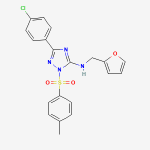 3-(4-chlorophenyl)-N-(2-furylmethyl)-1-[(4-methylphenyl)sulfonyl]-1H-1,2,4-triazol-5-amine