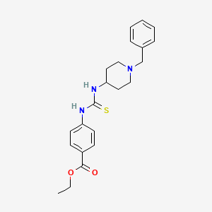 molecular formula C22H27N3O2S B4121983 ethyl 4-({[(1-benzyl-4-piperidinyl)amino]carbonothioyl}amino)benzoate 