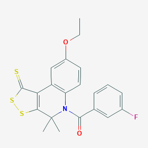 8-ethoxy-5-(3-fluorobenzoyl)-4,4-dimethyl-4,5-dihydro-1H-[1,2]dithiolo[3,4-c]quinoline-1-thione