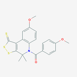8-methoxy-5-(4-methoxybenzoyl)-4,4-dimethyl-4,5-dihydro-1H-[1,2]dithiolo[3,4-c]quinoline-1-thione