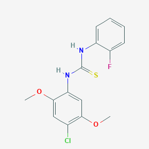 molecular formula C15H14ClFN2O2S B4122019 1-(4-Chloro-2,5-dimethoxyphenyl)-3-(2-fluorophenyl)thiourea 