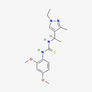 molecular formula C17H24N4O2S B4122029 1-(2,4-dimethoxyphenyl)-3-[1-(1-ethyl-3-methyl-1H-pyrazol-4-yl)ethyl]thiourea 