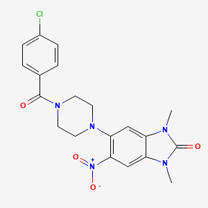 5-[4-(4-CHLOROBENZOYL)PIPERAZINO]-1,3-DIMETHYL-6-NITRO-1,3-DIHYDRO-2H-1,3-BENZIMIDAZOL-2-ONE