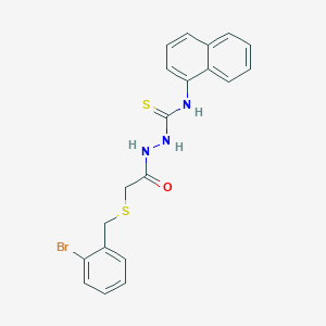 molecular formula C20H18BrN3OS2 B4122170 2-{[(2-bromobenzyl)thio]acetyl}-N-1-naphthylhydrazinecarbothioamide 