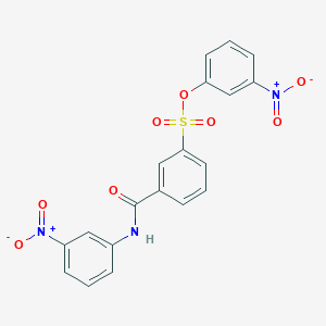 molecular formula C19H13N3O8S B412220 3-Nitrophenyl 3-({3-nitroanilino}carbonyl)benzenesulfonate 