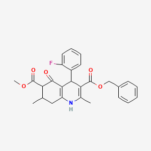 3-Benzyl 6-methyl 4-(2-fluorophenyl)-2,7-dimethyl-5-oxo-1,4,5,6,7,8-hexahydroquinoline-3,6-dicarboxylate