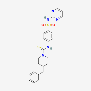 4-benzyl-N-[4-(pyrimidin-2-ylsulfamoyl)phenyl]piperidine-1-carbothioamide