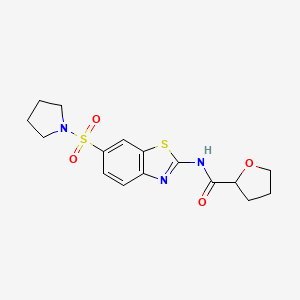 molecular formula C16H19N3O4S2 B4122232 N-[6-(1-pyrrolidinylsulfonyl)-1,3-benzothiazol-2-yl]tetrahydro-2-furancarboxamide 