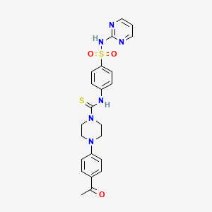 4-(4-acetylphenyl)-N-{4-[(2-pyrimidinylamino)sulfonyl]phenyl}-1-piperazinecarbothioamide