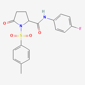 N-(4-fluorophenyl)-1-[(4-methylphenyl)sulfonyl]-5-oxoprolinamide