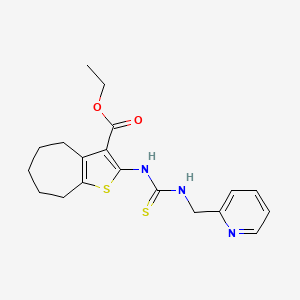 ethyl 2-({[(2-pyridinylmethyl)amino]carbonothioyl}amino)-5,6,7,8-tetrahydro-4H-cyclohepta[b]thiophene-3-carboxylate