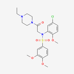 N-(5-chloro-2-methoxyphenyl)-N-[2-(4-ethyl-1-piperazinyl)-2-oxoethyl]-3,4-dimethoxybenzenesulfonamide