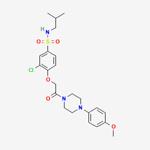 molecular formula C23H30ClN3O5S B4122334 3-chloro-4-[2-[4-(4-methoxyphenyl)piperazin-1-yl]-2-oxoethoxy]-N-(2-methylpropyl)benzenesulfonamide 