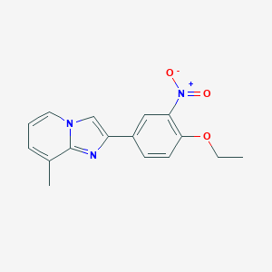 molecular formula C16H15N3O3 B412237 2-{4-Ethoxy-3-nitrophenyl}-8-methylimidazo[1,2-a]pyridine 