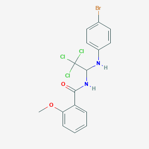 molecular formula C16H14BrCl3N2O2 B412245 N-[1-(4-bromoanilino)-2,2,2-trichloroethyl]-2-methoxybenzamide 