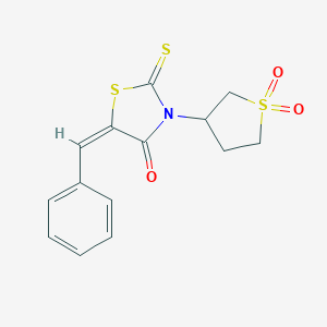 molecular formula C14H13NO3S3 B412248 5-Benzylidene-3-(1,1-dioxidotetrahydro-3-thienyl)-2-thioxo-1,3-thiazolidin-4-one 