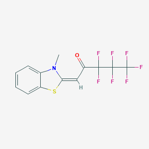 molecular formula C13H8F7NOS B412249 3,3,4,4,5,5,5-heptafluoro-1-(3-methyl-1,3-benzothiazol-2(3H)-ylidene)-2-pentanone 