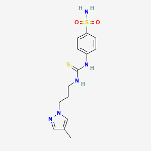 4-[({[3-(4-methyl-1H-pyrazol-1-yl)propyl]amino}carbonothioyl)amino]benzenesulfonamide