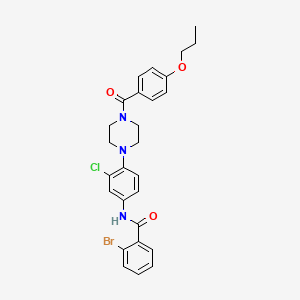 2-bromo-N-{3-chloro-4-[4-(4-propoxybenzoyl)-1-piperazinyl]phenyl}benzamide