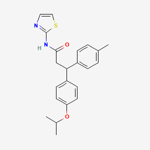 molecular formula C22H24N2O2S B4122542 3-(4-isopropoxyphenyl)-3-(4-methylphenyl)-N-1,3-thiazol-2-ylpropanamide 