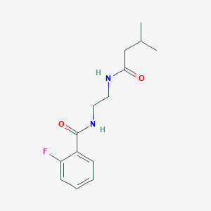 molecular formula C14H19FN2O2 B4122558 2-fluoro-N-{2-[(3-methylbutanoyl)amino]ethyl}benzamide 