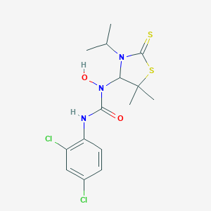 molecular formula C15H19Cl2N3O2S2 B412262 N'-(2,4-dichlorophenyl)-N-hydroxy-N-(3-isopropyl-5,5-dimethyl-2-thioxo-1,3-thiazolidin-4-yl)urea 