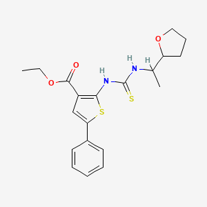 Ethyl 5-phenyl-2-({[1-(tetrahydrofuran-2-yl)ethyl]carbamothioyl}amino)thiophene-3-carboxylate