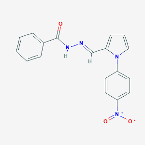 molecular formula C18H14N4O3 B412263 N'-[(1-{4-nitrophenyl}-1H-pyrrol-2-yl)methylene]benzohydrazide 
