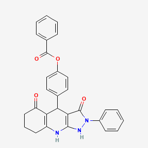 4-(3-hydroxy-5-oxo-2-phenyl-4,5,6,7,8,9-hexahydro-2H-pyrazolo[3,4-b]quinolin-4-yl)phenyl benzoate